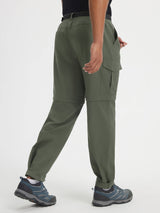 Baleaf green 3-in-1 convertible ripstop hiking pants with cargo pockets #color_Army Green