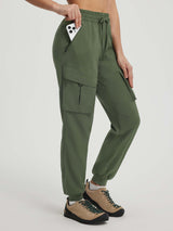 Baleaf olive green 6-pocket ripstop hiking pants with phone pocket. #color_Army Green