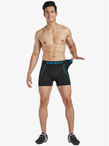 Black BALEAF men's 3D padded cycling underwear with blue trim #color_Aqua Blue