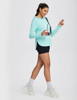 Baleaf Women's Rounded Hem Hooded Long Sleeve Spa Retreat Full
