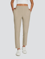 Adventure-ready tan UPF 50+ high-rise pants with 4 pockets, 26-inch inseam. #color_Khaki