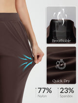 Women's flare golf pants: stretch, breathable, quick dry, 77% nylon/23% spandex. #color_Dark Brown