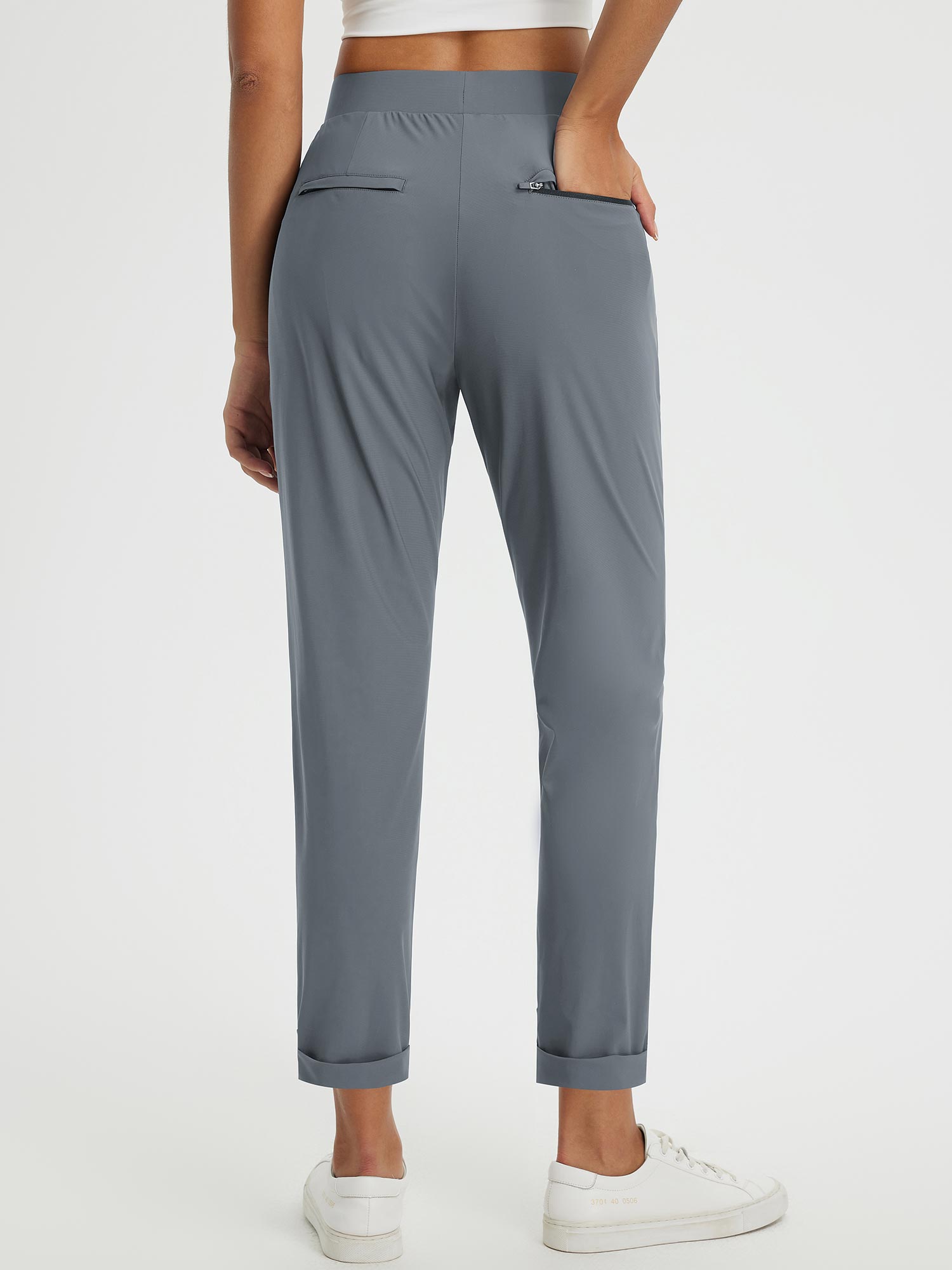 Dynamic Form grey high-rise tapered trousers with zipped back pocket