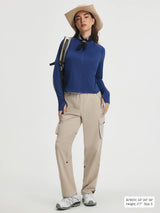 Baleaf women's versatile khaki 3-in-1 ripstop hiking pants with cargo pockets. #color_Khaki