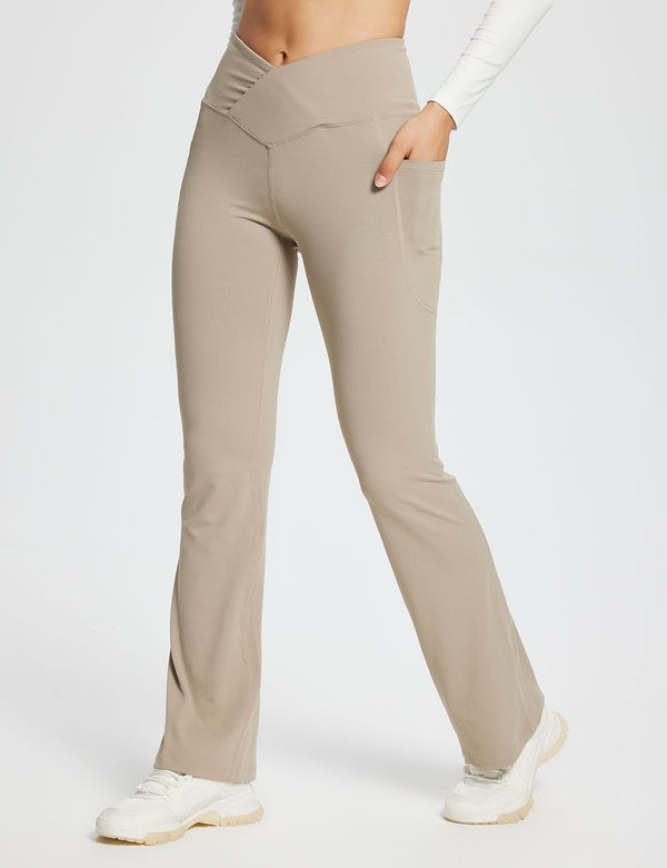 Laureate Women's 29" Crossover High-Waisted Flare Yoga Pants